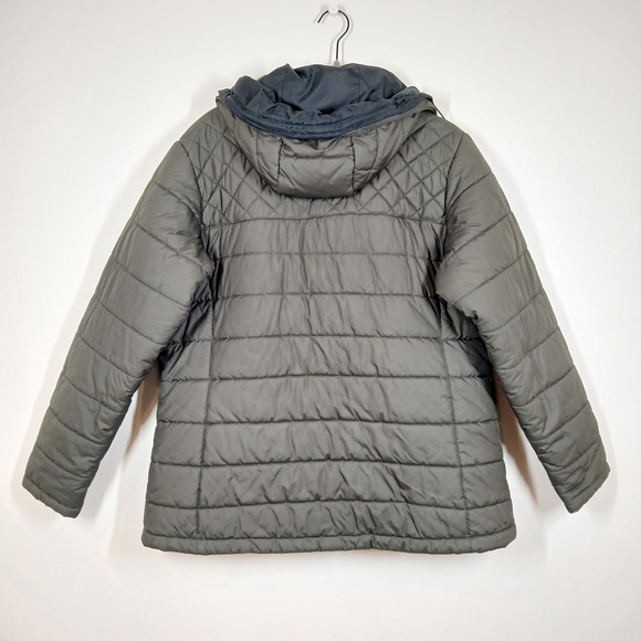 Columbia Quilted Puffer Jacket Womens Sz 1X Army Green Hooded Gorpcore Winter - Picture 5 of 7